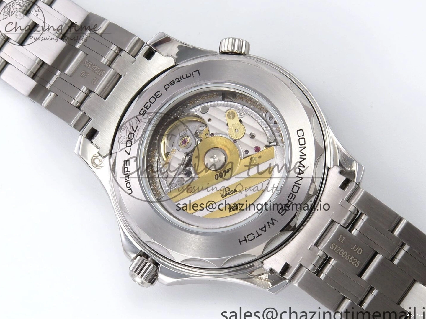 0409 HighQuality Seamaster Diver 300M OMF 1:1 Best Edition Blue Red Ceramic White Dial on SS Bracelet A 7705